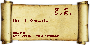 Bunzl Romuald névjegykártya